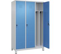 Taquilla con separación de ropa limpia/sucia Classic PLUS, estrecha C+P, 3 secciones, pared separadora acortada en el centro