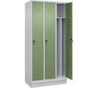Taquilla con separación de ropa limpia/sucia Classic PLUS, estrecha C+P, 3 secciones, pared separadora acortada en el centro