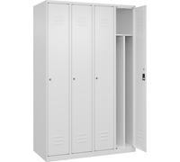 Taquilla con separación de ropa limpia/sucia Classic PLUS, estrecha C+P, 4 secciones, pared medianera corta