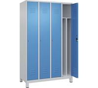 Taquilla con separación de ropa limpia/sucia Classic PLUS, estrecha C+P, 4 secciones, pared medianera corta
