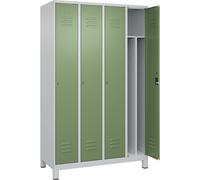 Taquilla con separación de ropa limpia/sucia Classic PLUS, estrecha C+P, 4 secciones, pared medianera corta