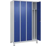 Taquilla con separación de ropa limpia/sucia Classic PLUS, estrecha C+P, 4 secciones, pared medianera corta