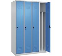 Taquilla con separación de ropa limpia/sucia Classic PLUS, estrecha C+P, 4 secciones, pared separadora acortada en el centro