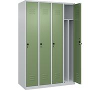 Taquilla con separación de ropa limpia/sucia Classic PLUS, estrecha C+P, 4 secciones, pared separadora acortada en el centro