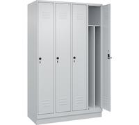 Taquilla con separación de ropa limpia/sucia Classic PLUS, estrecha C+P, 4 secciones, pared separadora acortada en el centro