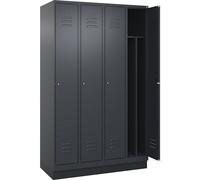 Taquilla con separación de ropa limpia/sucia Classic PLUS, estrecha C+P, 4 secciones, pared separadora acortada en el centro