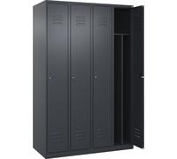 Taquilla con separación de ropa limpia/sucia Classic PLUS, estrecha C+P, 4 secciones, pared separadora acortada en el centro