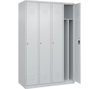 Taquilla con separación de ropa limpia/sucia Classic PLUS, estrecha C+P, 4 secciones, pared separadora acortada en el centro