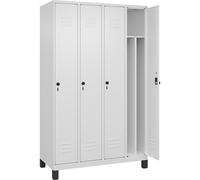 Taquilla con separación de ropa limpia/sucia Classic PLUS, estrecha C+P, 4 secciones, pared separadora acortada en el centro