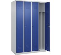 Taquilla con separación de ropa limpia/sucia Classic PLUS, estrecha C+P, 4 secciones, pared separadora acortada en el centro