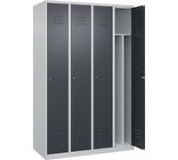 Taquilla con separación de ropa limpia/sucia Classic PLUS, estrecha C+P, 4 secciones, pared separadora acortada en el centro