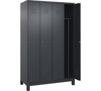 Taquilla con separación de ropa limpia/sucia Classic PLUS, estrecha C+P, 4 secciones, pared separadora acortada en el centro