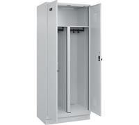 Taquilla con separación de ropa limpia/sucia Evolo PLUS 1 sección, pared medianera corta