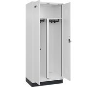 Taquilla con separación de ropa limpia/sucia Evolo PLUS 1 sección, pared medianera corta