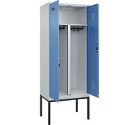 Taquilla con separación de ropa limpia/sucia Evolo PLUS 1 sección, pared medianera corta