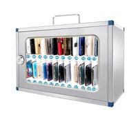 Taquilla de Acero Inoxidable para Teléfonos Móviles, Soporte para Teléfonos, Resistente y Duradera, con Cerradura de Combinación, Ideal para Bibliotecas, Laboratorios y Fábricas(Silver,Large)