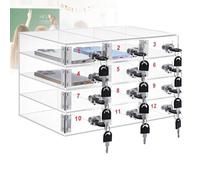 Taquilla de acrílico transparente para teléfono con 12 ranuras, para montar en la pared, para aulas, armario de almacenamiento de llaves, soporte para dispositivos móviles, ideal para escuelas y