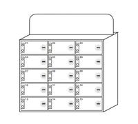 Taquilla de almacenamiento de acrílico para teléfono móvil montada en la pared con cerradura, caja de almacenamiento para teléfono celular, color blanco, 15 pulgadas