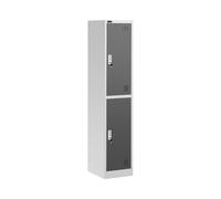 Taquilla de Metal para Oficinas - 2 - Compartimentos - Gris - Casillero de Metal con Cerradura | Fromm & Starck