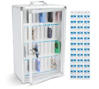 Taquilla de teléfono celular para aula, gimnasio y oficina, caja de teléfono celular duradera y segura, organizador de aluminio portátil y montado en la pared, caja de almacenamiento numerada de 36