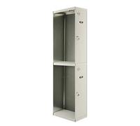 Taquilla desmontada adicional 1 cuerpo 2 puertas Gris/Gris Simonrack 1800x400x500 mms -Taquilla para colegio - Taquilla industrial - taquilal de vestuario - Necesita un módulo inicial