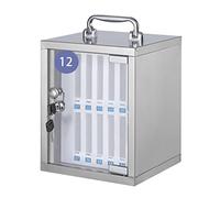 Taquilla para teléfono celular, caja de acero inoxidable montada en la pared, 12/24/36/48/60 ranuras para suministros escolares y suministros escolares (plateado-12)