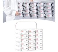 Taquilla para teléfono móvil en el aula: armario de acrílico transparente con rejillas con cerradura para escuelas, salas de reuniones, talleres y gimnasios, 15 comparti,15 Slot-18X10X5cm small size