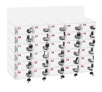 Taquilla para Teléfono Móvil, gabinete para teléfono celular transparente, casillero de bolsillo montado en la pared, con cerraduras de puerta y carga para llaves para aula, oficina, gimnasio,30slots