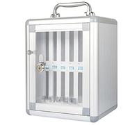 Taquilla portátil de 36 ranuras para teléfono celular con cerradura de pared, aleación de aluminio y asa, ideal para escuela, aula, oficina, examen, uso seguro, solución de almacenamiento
