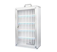 Taquilla portátil de aluminio para teléfono con asa y cerradura de seguridad, dispositivo móvil compacto, seguro para escuelas, almacenamiento ligero y duradero para uso en el aula, solución ideal