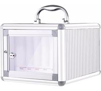 Taquilla portátil para teléfono, almacenamiento seguro para reuniones y conferencias, diseño delgado, color plateado, fácil de llevar, ideal para oficinas, protege tu dispositivo de forma segura