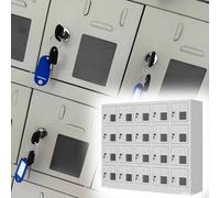 Taquilla portátil para teléfono con cerradura de llave, ventana visible, almacenamiento independiente de acero, ideal para bibliotecas, laboratorios, gimnasios, 20 compartimentos de rejilla (un color)