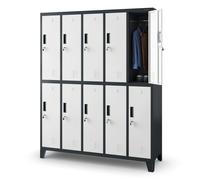 Taquilla Vestuario Armario Metalico 10 Compartimentos 172 cm x 136 cm x 45 cm