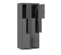Taquilla Vestuario Z02 Armario Metalico 4 Compartimentos 185 cm x 80 cm x 45 cm
