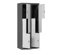 Taquilla Vestuario Z02 Armario Metalico 4 Compartimentos 185 cm x 80 cm x 45 cm