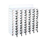 Taquillas acrílicas de pared para teléfono con llaves, 60 ranuras, diseño transparente para aulas y escuelas, almacenamiento de dispositivos móviles (64,3 x 18,5 x 54,7 cm)