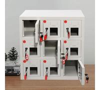 Taquillas de Teléfonos Móviles Taquilla de Acero con 9 Ranuras para Celular y Ventana Transparente. Caja de Almacenamiento con Cerradura para Empleados. Organizador de Seguridad para Celular(2 Packs)