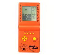 TAQY Retro Consola de Juegos de Bloque Múltiples Juegos Nivel/Velocidad Ajustable Consola portátil Juego de Ladrillos Rompecabezas Juguetes electronicos Niños/Amigos/Regalos navideños (Orange)