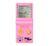 TAQY Retro Consola de Juegos de Bloque Múltiples Juegos Nivel/Velocidad Ajustable Consola portátil Juego de Ladrillos Rompecabezas Juguetes electronicos Niños/Amigos/Regalos navideños (Pink)