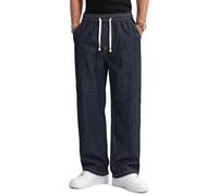 TARAINYA Vaqueros Hombre Baggy Pantalón Jeans S-4XL | Denim, Cintura Elástica y Cordón, Holgado, con Pliegues, 4 Bolsillos, Estilo Informal Aire Libre.