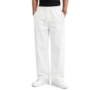 TARAINYA Vaqueros Hombre Baggy Pantalón Jeans S-4XL | Denim, Cintura Elástica y Cordón, Holgado, con Pliegues, 4 Bolsillos, Estilo Informal Aire Libre.