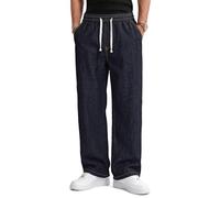 TARAINYA Vaqueros Hombre Baggy Pantalón Jeans S-4XL | Denim, Cintura Elástica y Cordón, Holgado, con Pliegues, 4 Bolsillos, Estilo Informal Aire Libre.