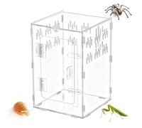 Tarantula Enclosure - Clear Acrylic Habitat | Acrylic Reptile Habitat Box With Cave For Tarantulas, Geckos, Turtles, Snakes, Hermit Crabs, Bearded Dragons And Small Pets, Ideal For Terrariums And Disp