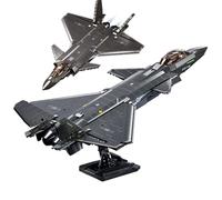 Tarcury Chengdu J-20 Stealth Air Superiority Fighter Mighty Dragon Juguete de construcción - Set Militar con Soporte de exhibición, Incluye 1 Soldado de Juguete - Escala 1:44, 1007 PCS