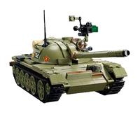 Tarcury Conjunto de Construcción de Tanque Medio T-54/T-55 3en1 - Set del Ejército con 2 Soldados de Juguete, Escala 1:35, 604 Piezas - Kit de Modelo Militar Divertido para Niños y Adultos