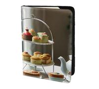 Tarde de té impreso cartera de viaje para pasaporte familiar funda de cuero para pasaporte para hombres y mujeres, Negro -, Talla única