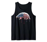 Tardigrade Water Bear Microbiología Bandera Americana Goteo de Estados Unidos Camiseta sin Mangas