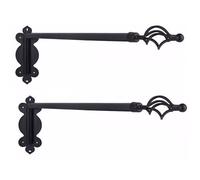 Tarea Pesada Brazo Oscilante Barra De Cortina, 25mm Diámetro Flexibilidad Giratoria Varillas De Cortina,Clásico Remates Redondos Decorar Expositor De Cortinas Para Ventana Puerta-Negro-120CM