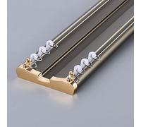 Tarea Pesada Rieles de Cortina Doble Montaje en el Techo Riel de Cortina Aleación de Aluminio Pista de Cortina para Divisor de Habitación(E-1,6.5ft/200cm)