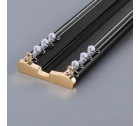 Tarea Pesada Rieles de Cortina Doble Montaje en el Techo Riel de Cortina Aleación de Aluminio Pista de Cortina para Divisor de Habitación(D-1,4.9ft/150cm)